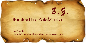 Burdovits Zakária névjegykártya
